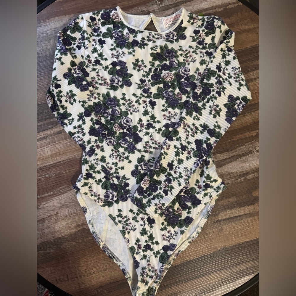 Vintage body suit floral cotton